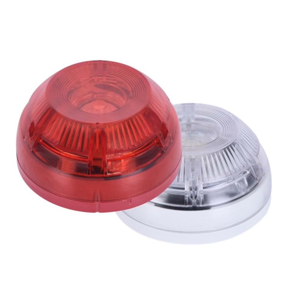 TEKNİM TFS-1182R AKILLI ADRESLİ DAHİLİ İZOLATÖRLÜ FLAŞÖRLÜ YANGIN ALARM SİRENİ, KIRMIZI