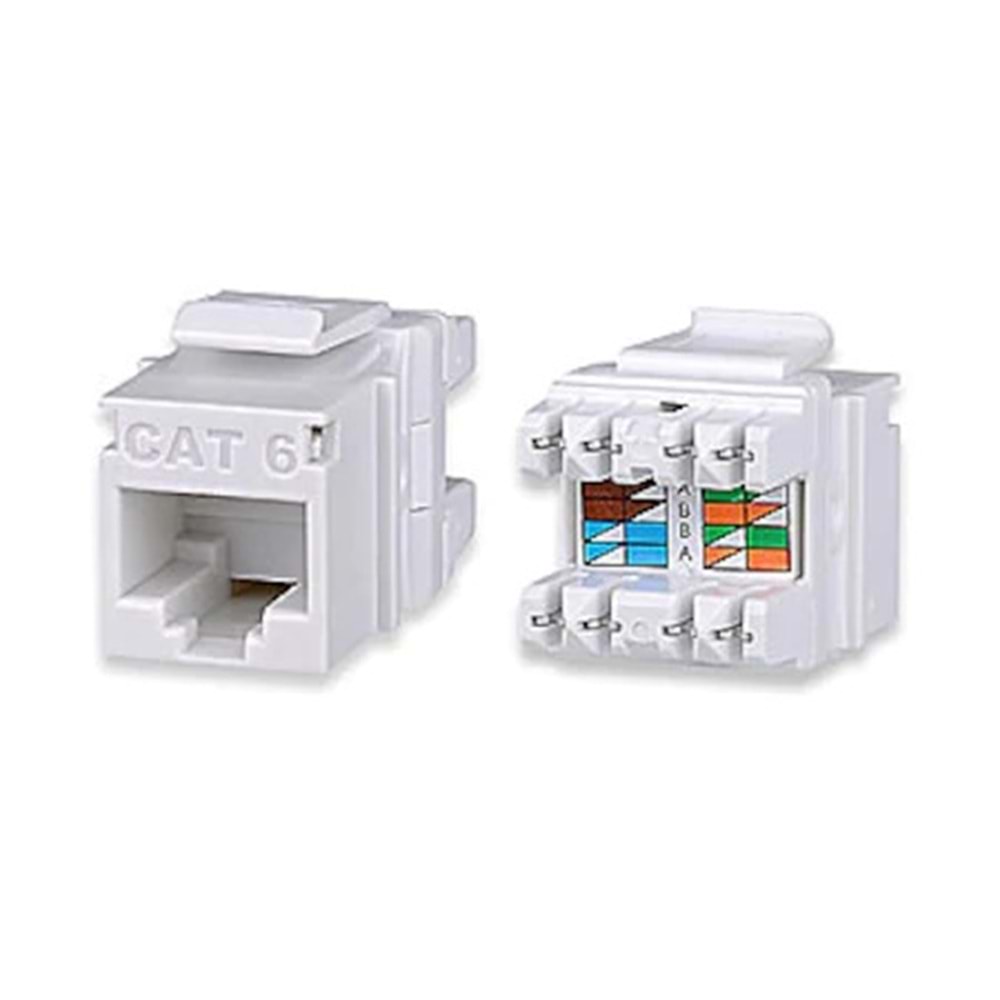 KJ-UC6-18044 CAT6 UTP 180° KEYSTONE JACK WHİTE