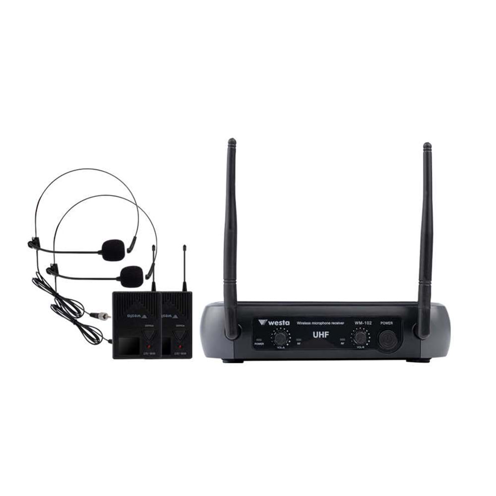 WESTA WM-102T 1 Receiver+2 Lavalier(Yaka) Mikrofon Seti