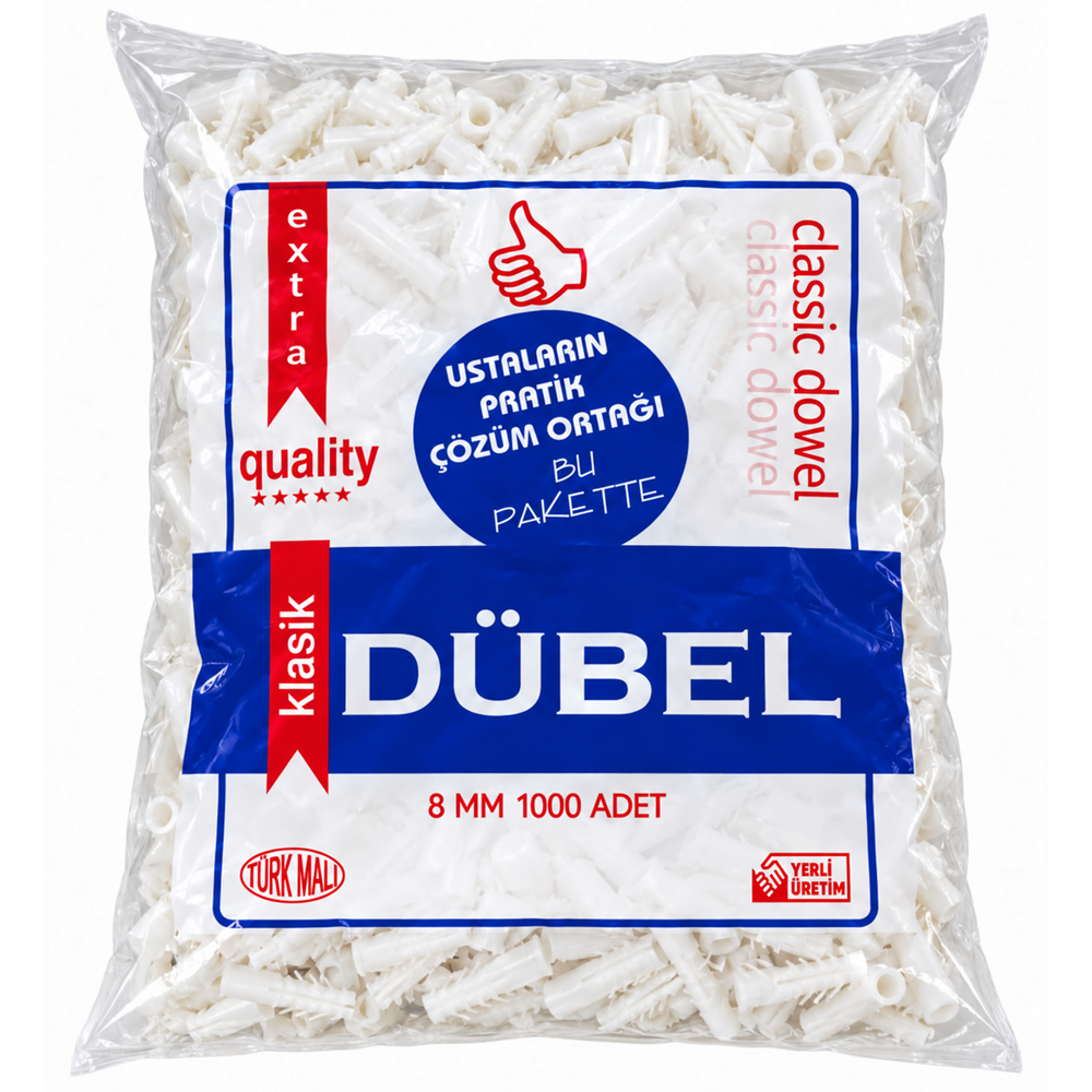 PLASTİK 8MM DÜBEL (1000 ADET)