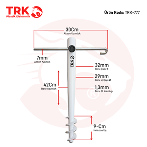 TRK-777 Metal Şemsiye Kazığı (BEYAZ)